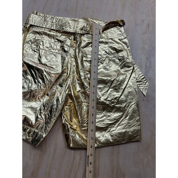Antik Batik Lumi Short Gold Tie Waist NWTs $207 Metallic Hot Pants Disco Skating - Picture 4 of 6